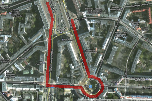 Trasa od strony centrum